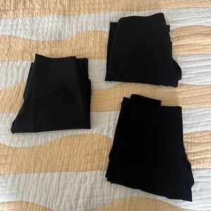 Lululemon, Everlane, Abercrombie & Fitch YPB black leggings, size S, lot of 3